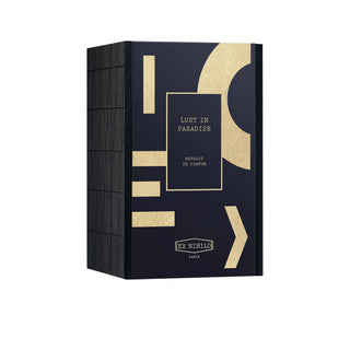 Ex Nihilo Lust in Paradise Extrait confezione profumo packaging blu e oro
