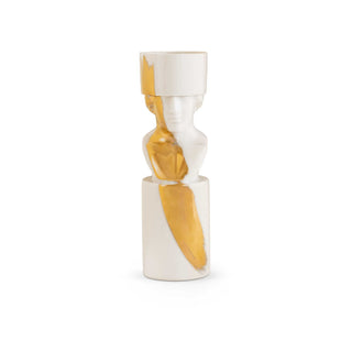 Porta Candela Il Letterato White/Gold - Ginori
